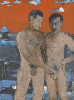 Ölgemälde zweier nackter Männer
