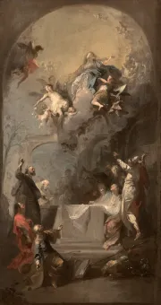 Entwurf für das 1782 entstandene Hochaltarbild der Prämonstratenser-Stiftskirche Brünn-Obrowitz/ Brno-Zábrdovice (Tschechien)