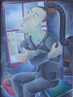 Oil and pencil on cardboard  31.6 x 23.6 cm