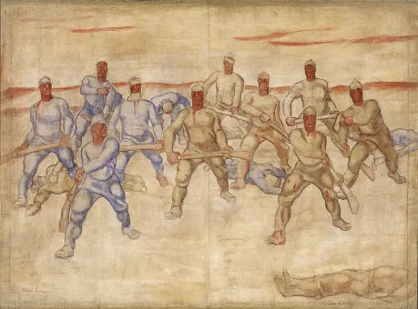 Tempera auf Leinwand  172 x 232 cm