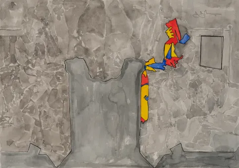 Aquarell auf Papier  56,5 x 78,7 cm