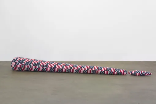 Fabric and fiberfill  54.6 x 54.6 x 495.3 cm  