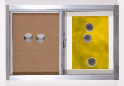 Pigment, Graphit, Papier, Aluminium, Glas, 60 x 40 x 4 cm