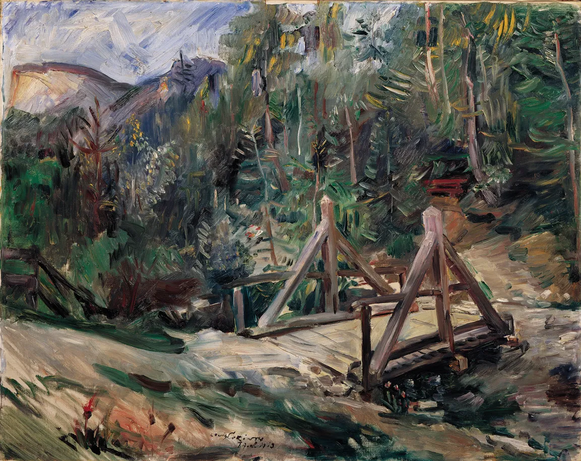 Lovis Corinth, Tiroler Landschaft mit Brücke, 1913