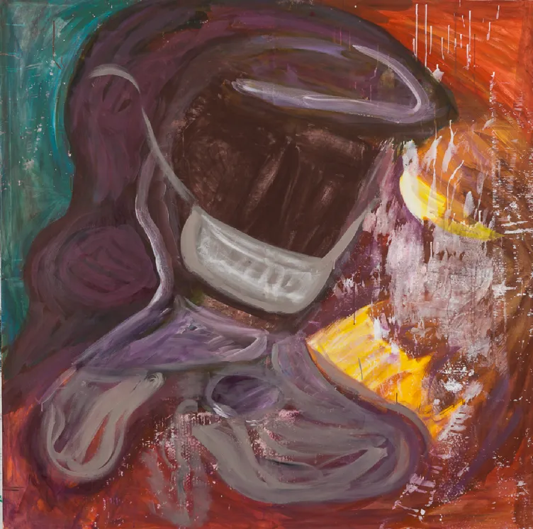 Buntes Acrylgemälde der Künstlerin Tamuna Sirbiladze