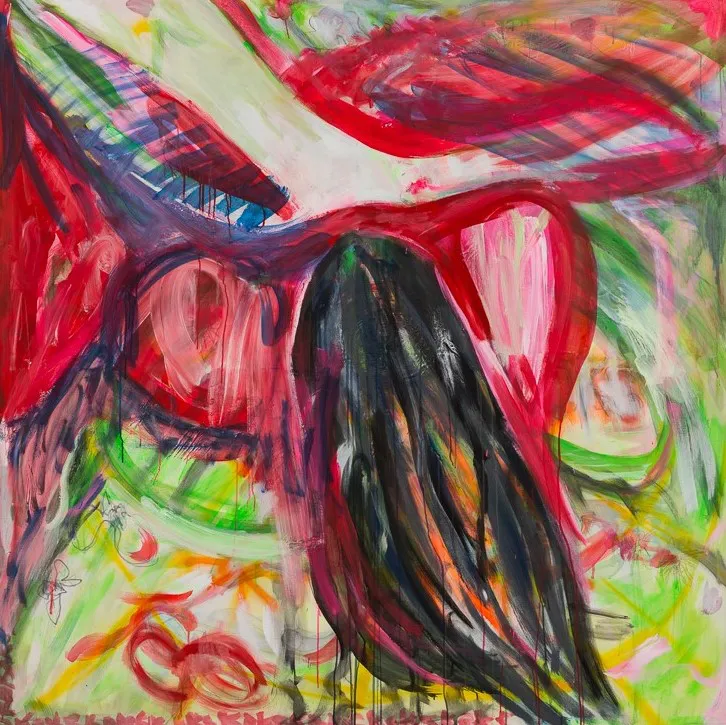 Buntes Acrylgemälde der Künstlerin Tamuna Sirbiladze