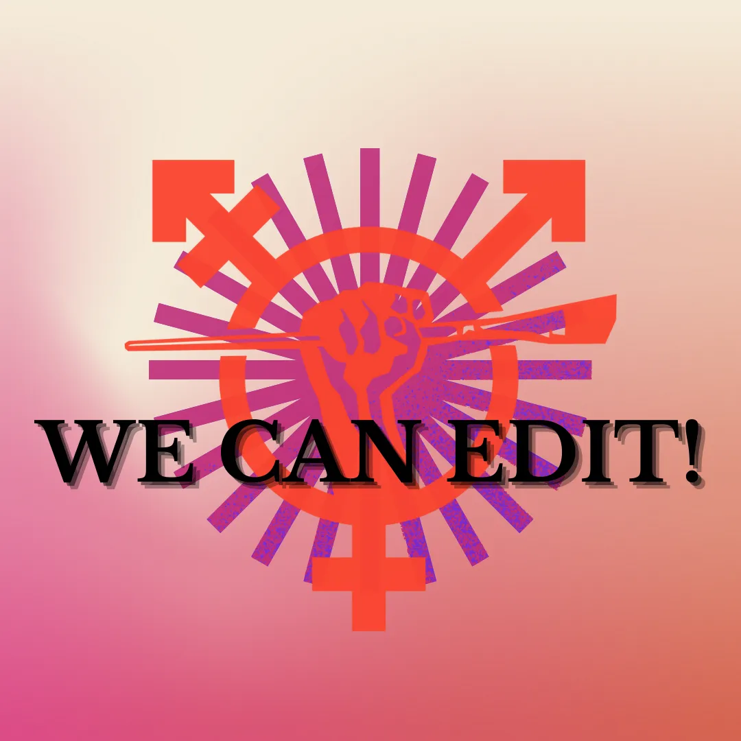 Workshop-Sujet "Feministisches Schreiben" mit Sonja Eismann und Noémi Shirin mit dem Wording "We can edit!"