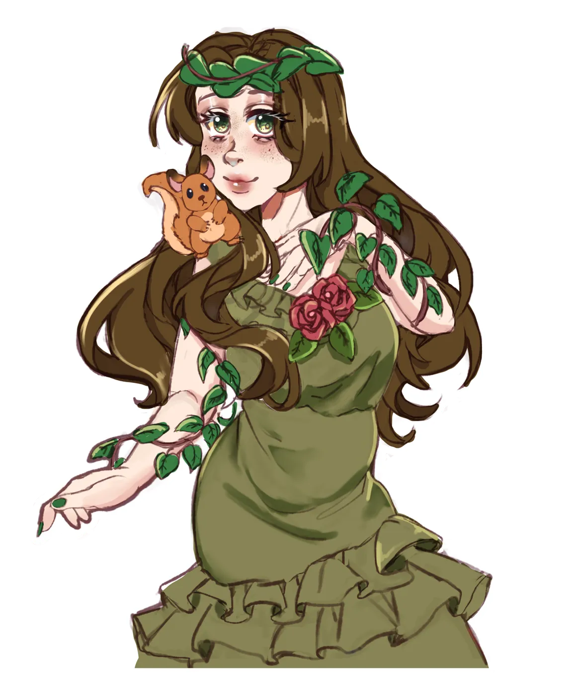 Frau mit Eichhörnchen