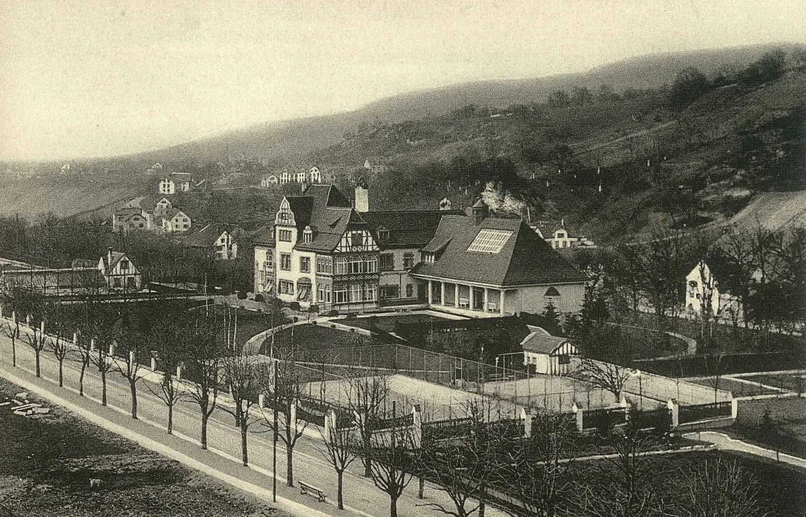 Villa Langmatt mit Park und Römerstrasse, Postkarte, ca. 1910, Archiv Museum Langmatt, Baden