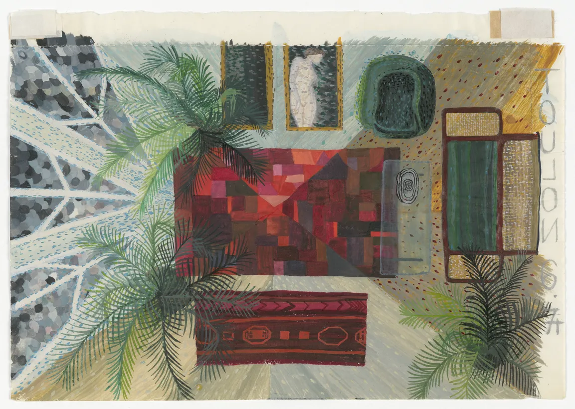 Gouache auf Papier von Friedl Kubelka 