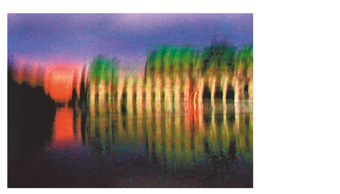 Ein verschwommenes Foto des Oberen Belvedere in diffuser Lichtstimmung