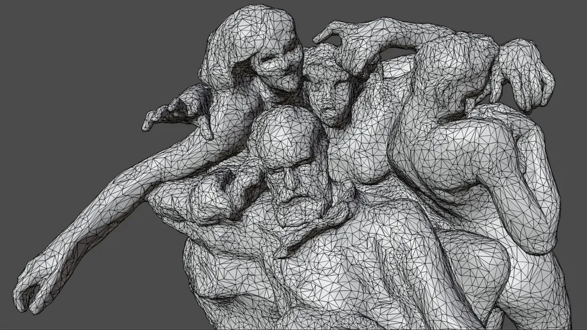 3D model of Auguste Rodin, Study for a Monument to Victor Hugo, 1890
