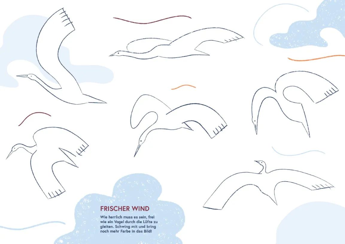 Kidsnews Kreativseite mit fliegenden Vögeln