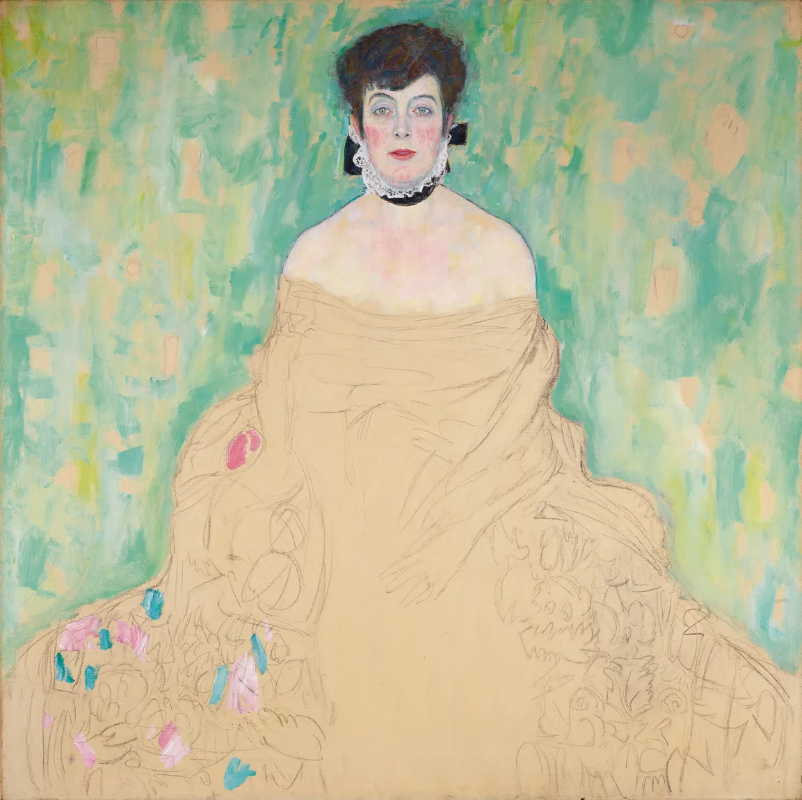 Unvollendetes Frauenporträt der Amalie Zuckerkandl, gemalt von Gustav Klimt