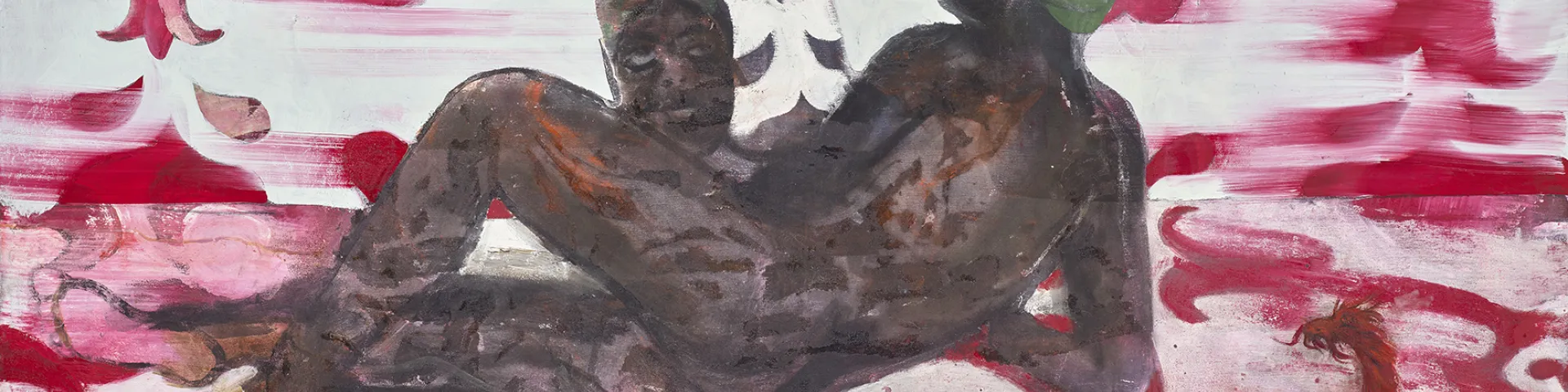 Ölgemälde einer liegenden nackten Frau, die einen grünen Turban trägt