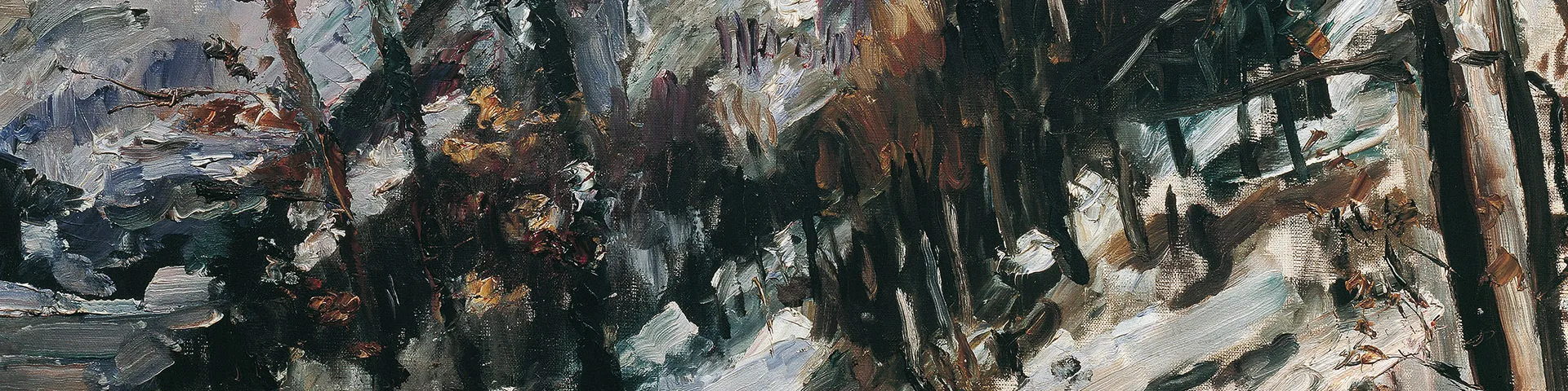 Lovis Corinth, The Herzogstand on Walchensee in the snow, 1922