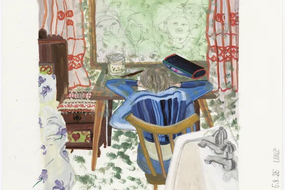 Gouache auf Papier von Friedl Kubelka: Lunz aus dem Jahr 2025