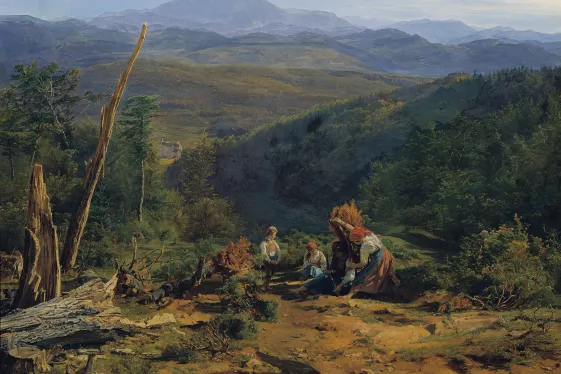 Ferdinand Georg Waldmüller, Wienerwaldlandschaft mit Schloss Wildegg, 1855