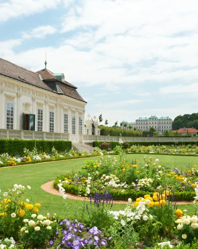 Kammergarten mit Blick auf das Obere Belvedere