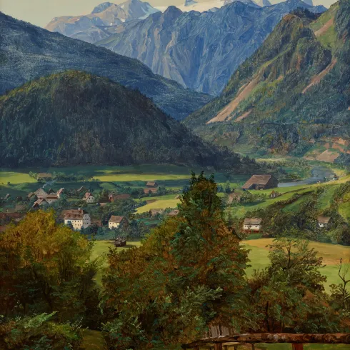 Ferdinand Georg Waldmüller, Der Dachstein vom Sophien-Doppelblick bei Ischl, 1835