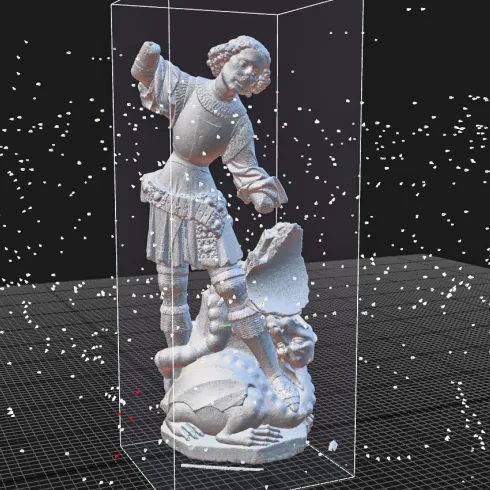 Screenshot 3D-Modell einer Skulptur in Fotogrammetrie-Software