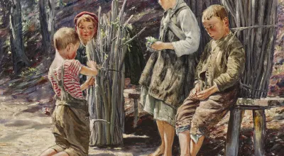 Anton Filkuka, Holzsammelnde Kinder