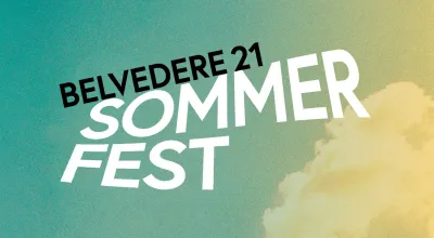Sujet Sommerfest Schriftzug vor einem blauen Himmel mit weißer Wolke