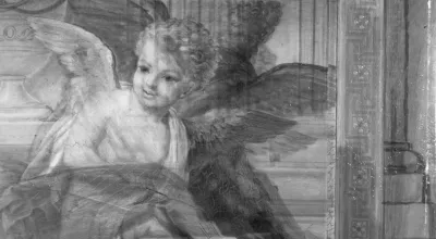 Infrarotreflektografie von Johann Baptist Lampi der Jüngere, Venus, auf einem Ruhebett schlafend, 1826 (Detail)