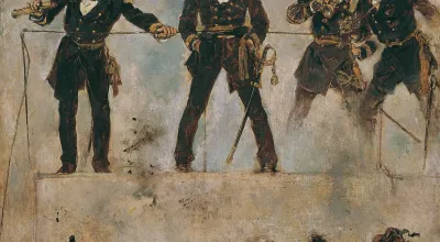 Anton Romako - Tegetthoff in der Seeschlacht bei Lissa