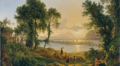 Sunset over the Campi Flegrei Looking towards the Islands Prócida and Ischia