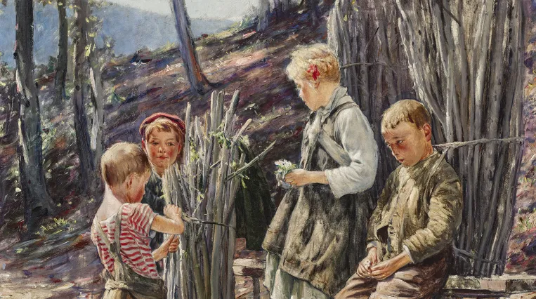 Anton Filkuka, Holzsammelnde Kinder