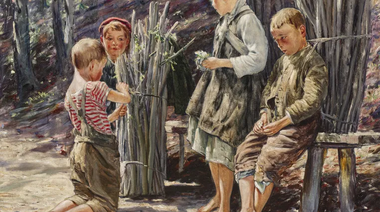 Anton Filkuka, Holzsammelnde Kinder