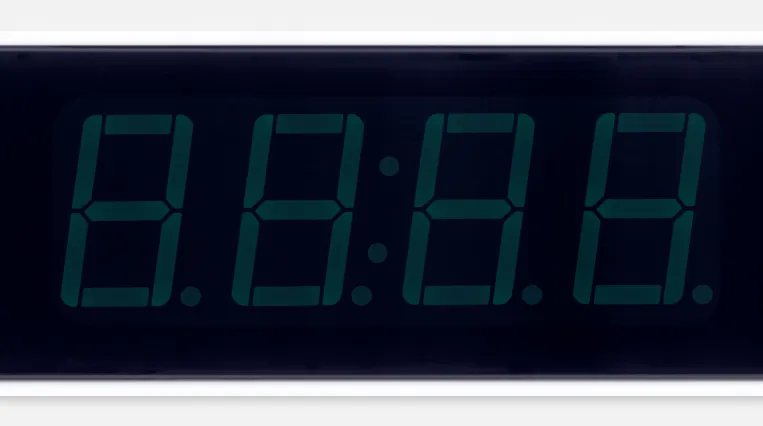 Digitale Uhrenanzeige ohne Ziffern