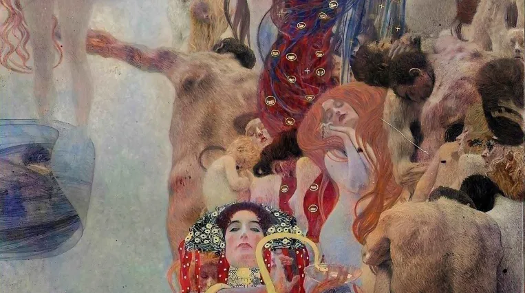 Gustav Klimt, Fakultätsbild „Die Medizin“, 1901, Rekolorisierung nach historischer Aufnahme (2021)