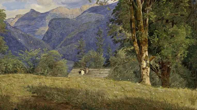 Ferdinand Georg Waldmüller, Partie bei Dorf Ahorn mit Loser und Sandling, 1833