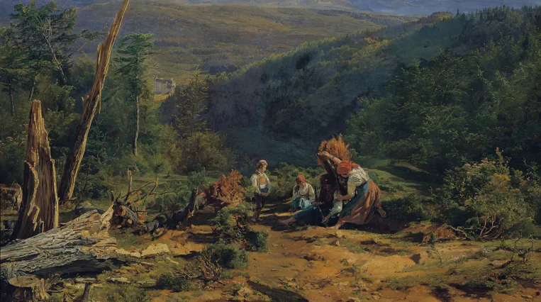 Ferdinand Georg Waldmüller, Wienerwaldlandschaft mit Schloss Wildegg, 1855